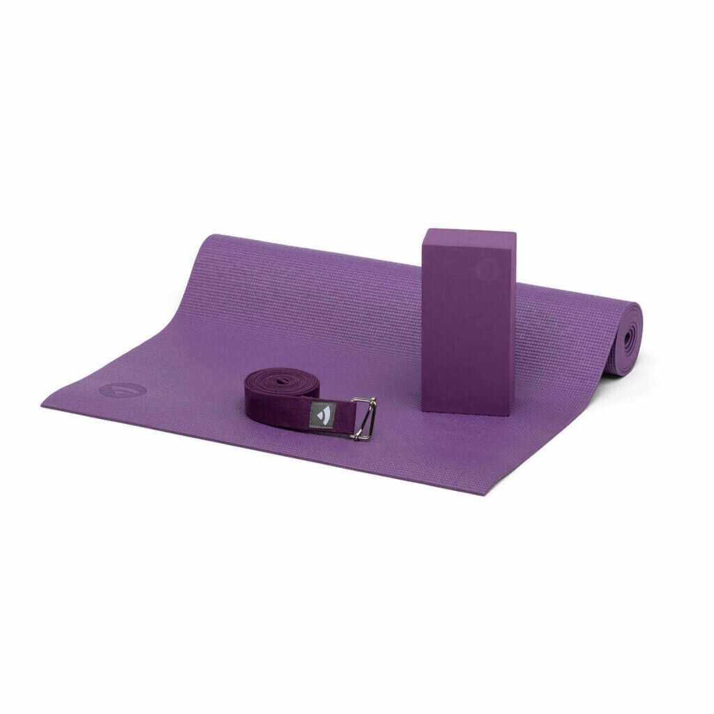 Kit Yoga Iniciante Tapete Bloco E Cinto De Yoga Yogateria