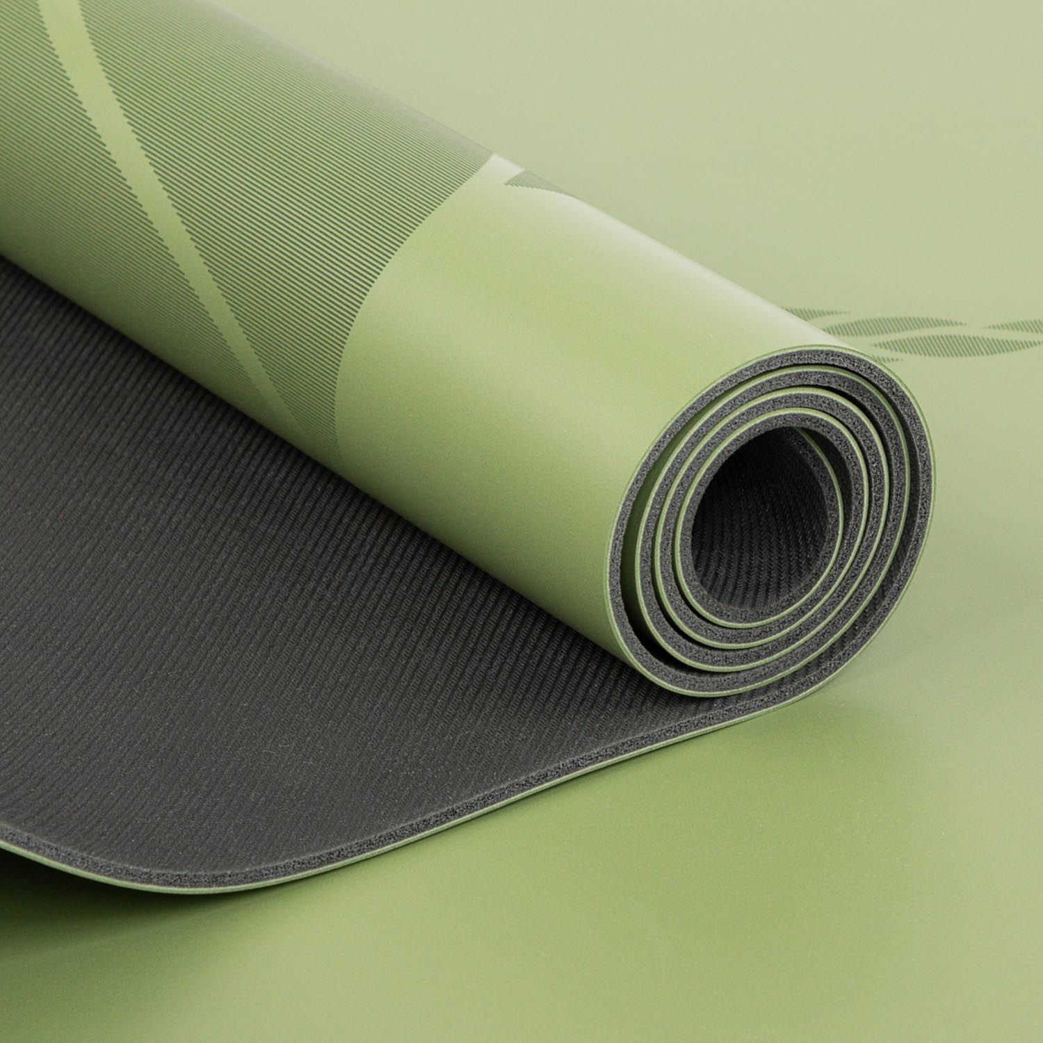 Tapete de Yoga Verde Folha PU Borracha Natural 4mm