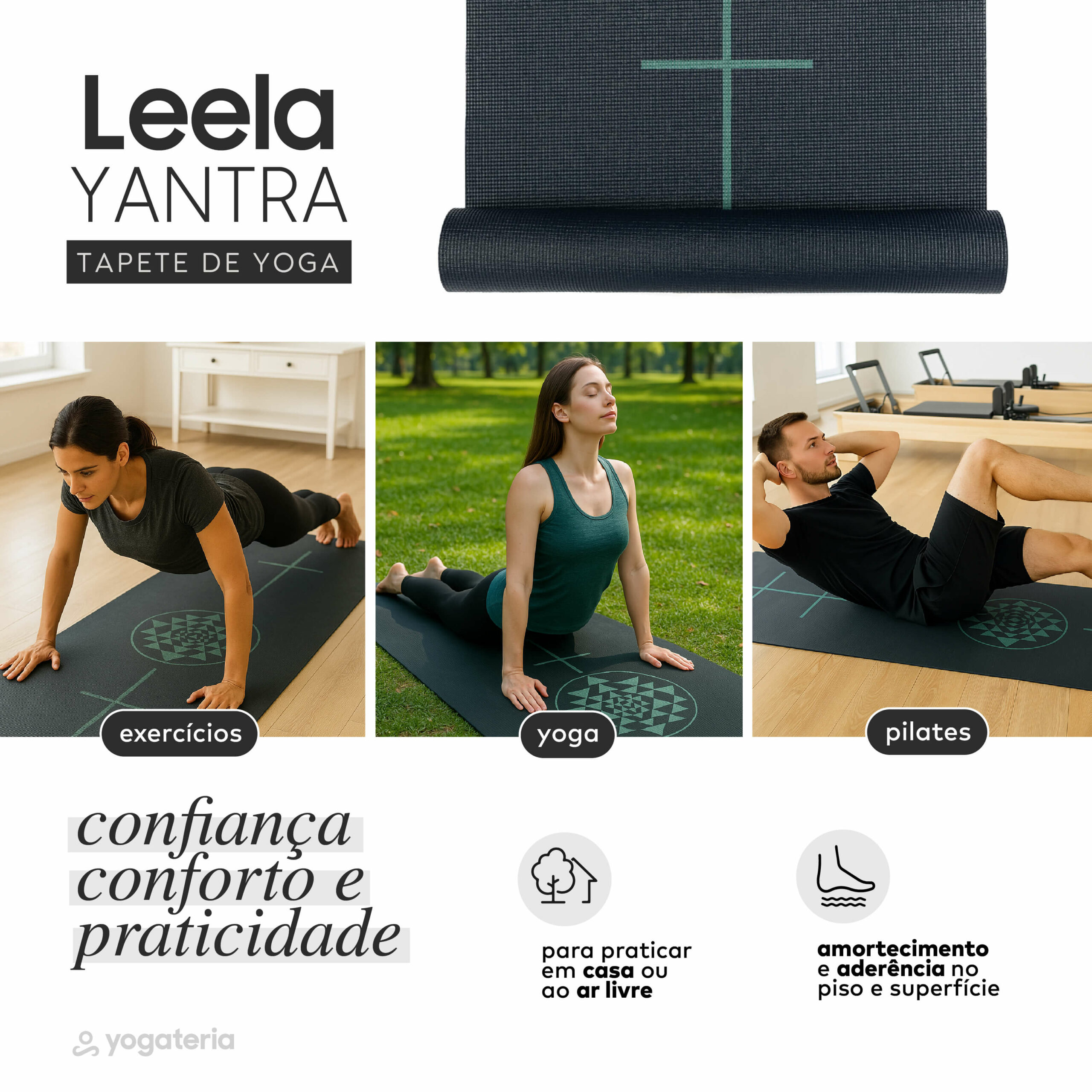 Tapete de yoga estampado Leela Yantra – 4.5mm PVC ecológico 5