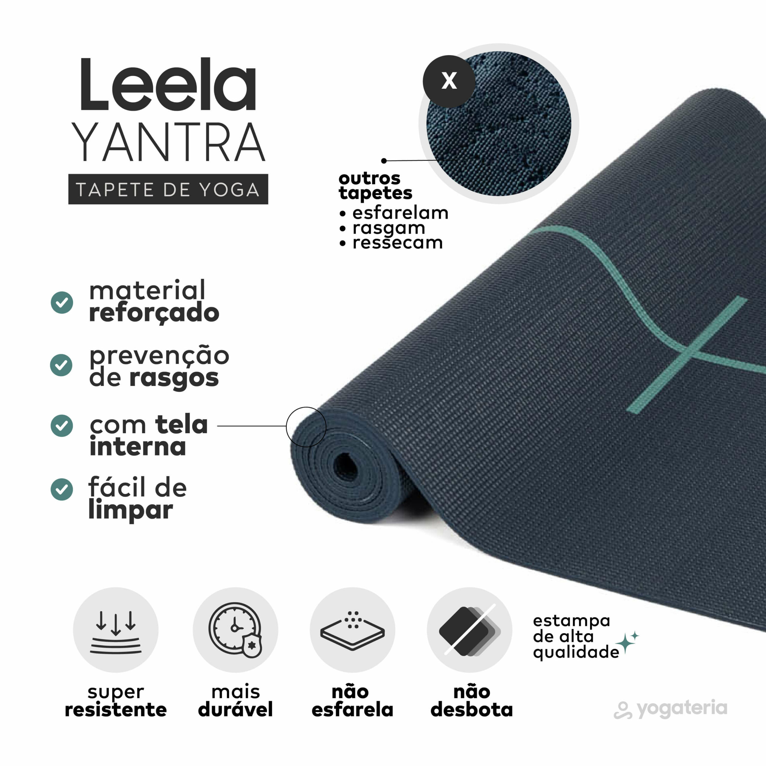 Tapete de yoga estampado Leela Yantra – 4.5mm PVC ecológico 7