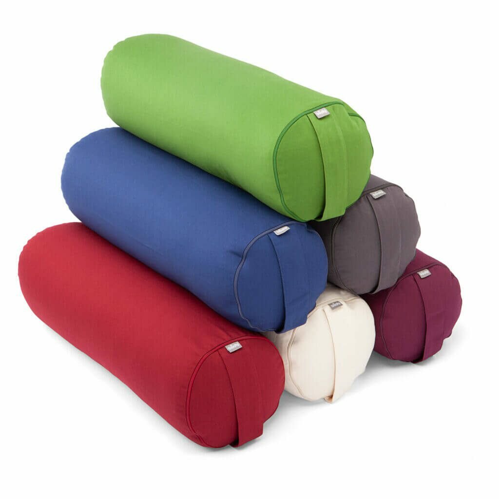 Bolster Cilíndrico almofadão yoga fibra paina l Yogateria