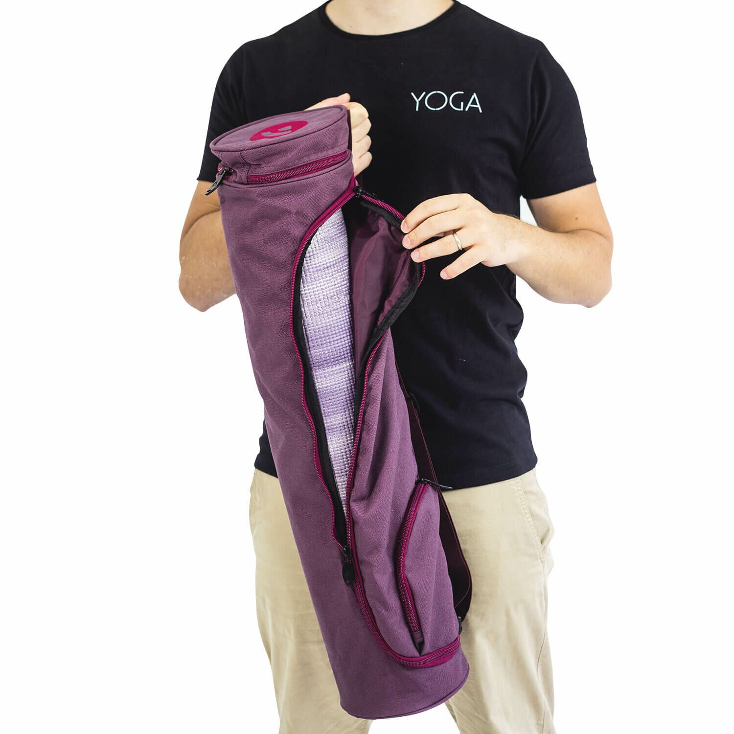 Yoga Mat Bag Asana - aubergine at