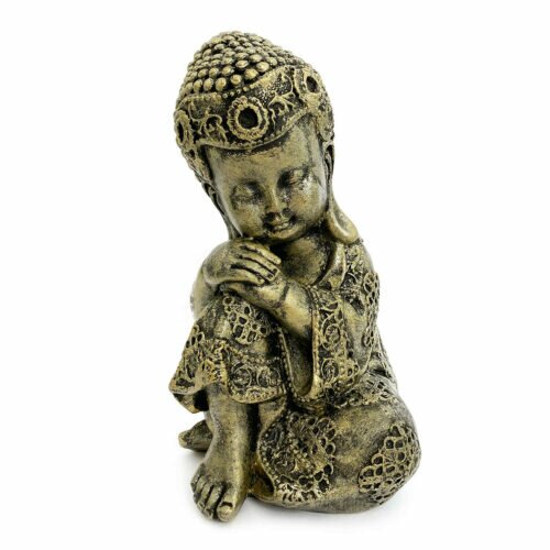 Estátua Buddha Criança Descansando - Cabeça no joelho