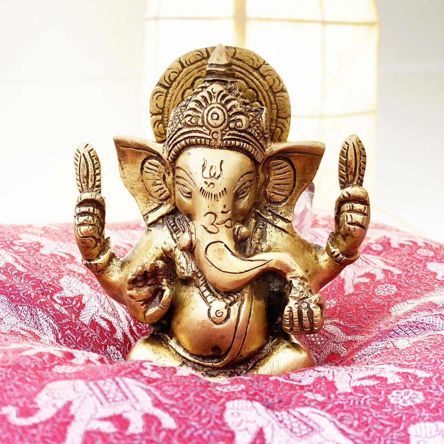 Estátua Ganesha Pequena - Bronze 5